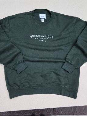 Breckenridge Colorado Men's Dark Green Crewneck Sweatshirt